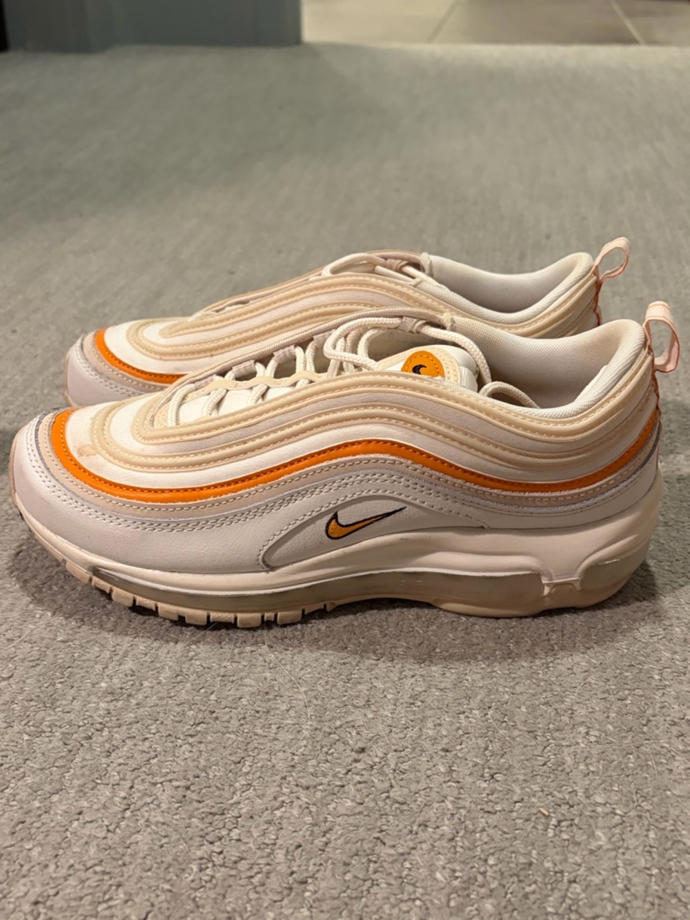 Nike Air Max 97 in Cream with Orange Accents
